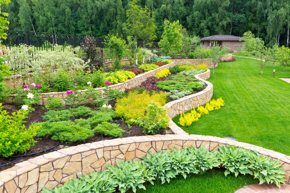 Natural landscaping in home garden